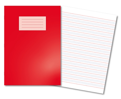 Picture of A4 4/16mm Ruled 80 Page Red Handwriting Book - Pack 50