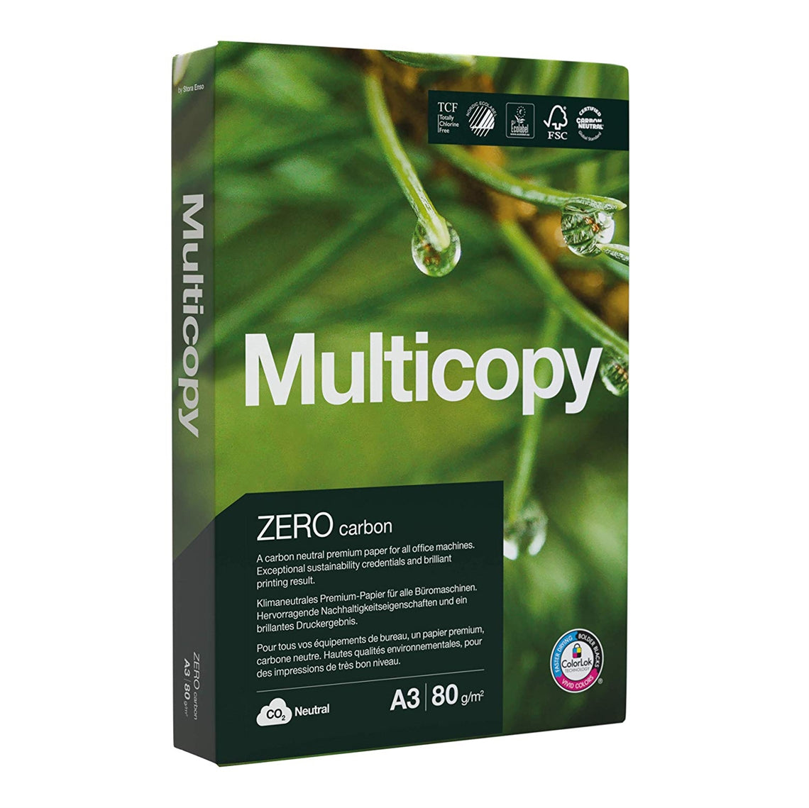 Multicopy Zero A3 80gsm Photocopier Paper - 5 ream box - Exercise Books