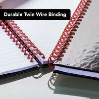 Black n' Red A5 5mm Squared Glossy Wirebound Notebook - Pack of 5