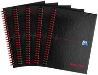 Black n' Red A5 8mm Ruled Glossy Wirebound Notebook - Pack of 5