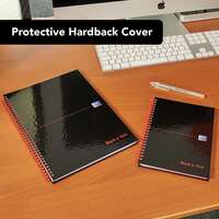 Black n' Red A5 8mm Ruled Glossy Wirebound Notebook - Pack of 5