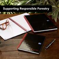 Black n' Red A5 8mm Ruled Glossy Wirebound Notebook - Pack of 5