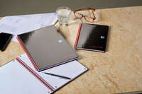 Black n' Red A5 8mm Ruled Glossy Wirebound Notebook - Pack of 5