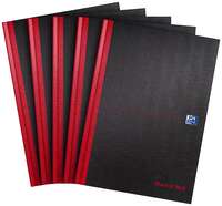 Black n' Red A4 Casebound Hardback Notebook - Pack of 5