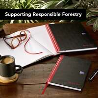 Black n' Red A4 Casebound Hardback Notebook - Pack of 5