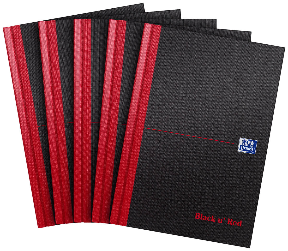 Black n' Red A5 Casebound Hardback Notebook - Pack of 5