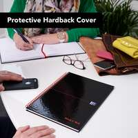 Black n' Red A4 8mm Ruled Glossy Wirebound Notebook - Pack of 5
