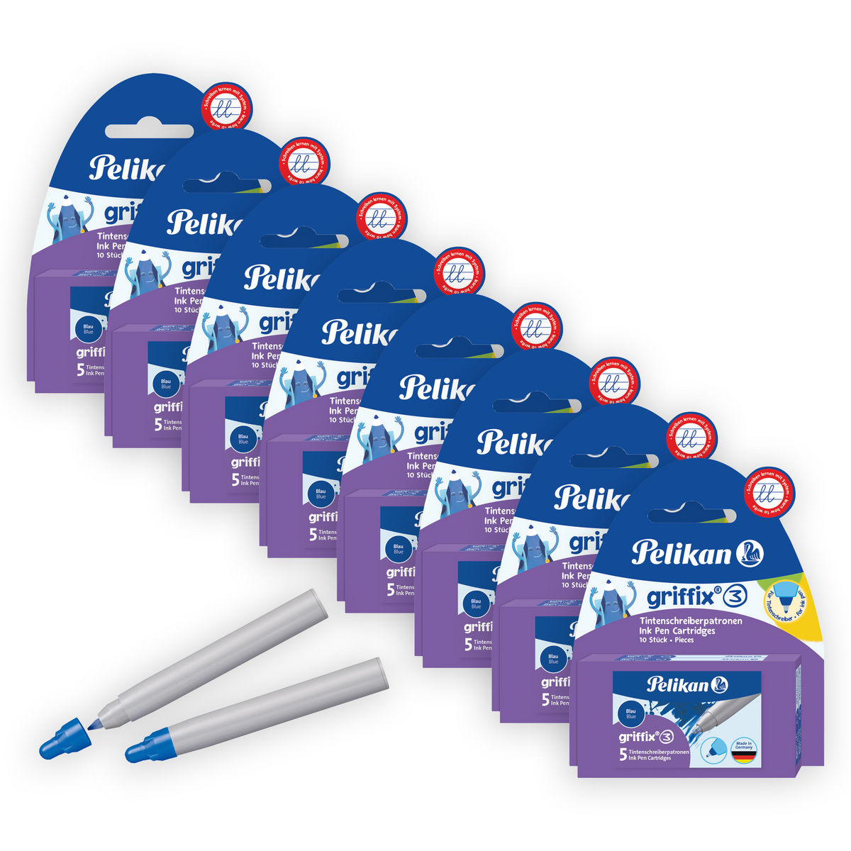 Pelikan Griffix Ink Pen Cartridges - 8 Packs of 10
