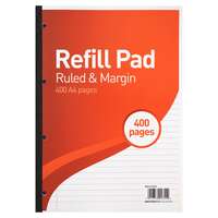 Summit A4 Narrow Ruled and Margin Refill Pad - Pack of 5