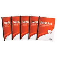 Summit A4 Narrow Ruled and Margin Refill Pad - Pack of 5