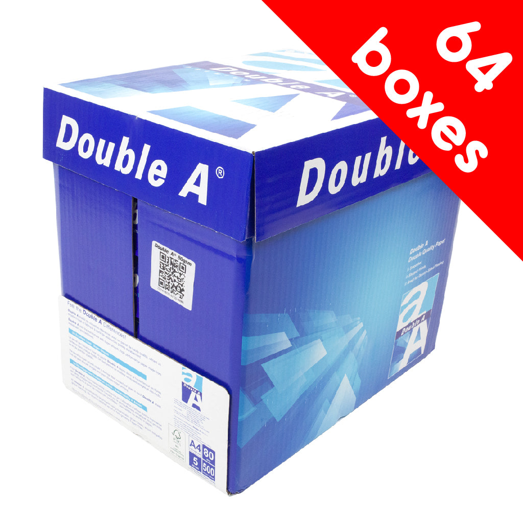 Double A 80gsm A4 Photocopier Paper - 64 box discount