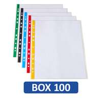 A4 Clear Plastic Punched Pockets - Packs of 100