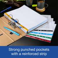 A4 Clear Plastic Punched Pockets - Packs of 100