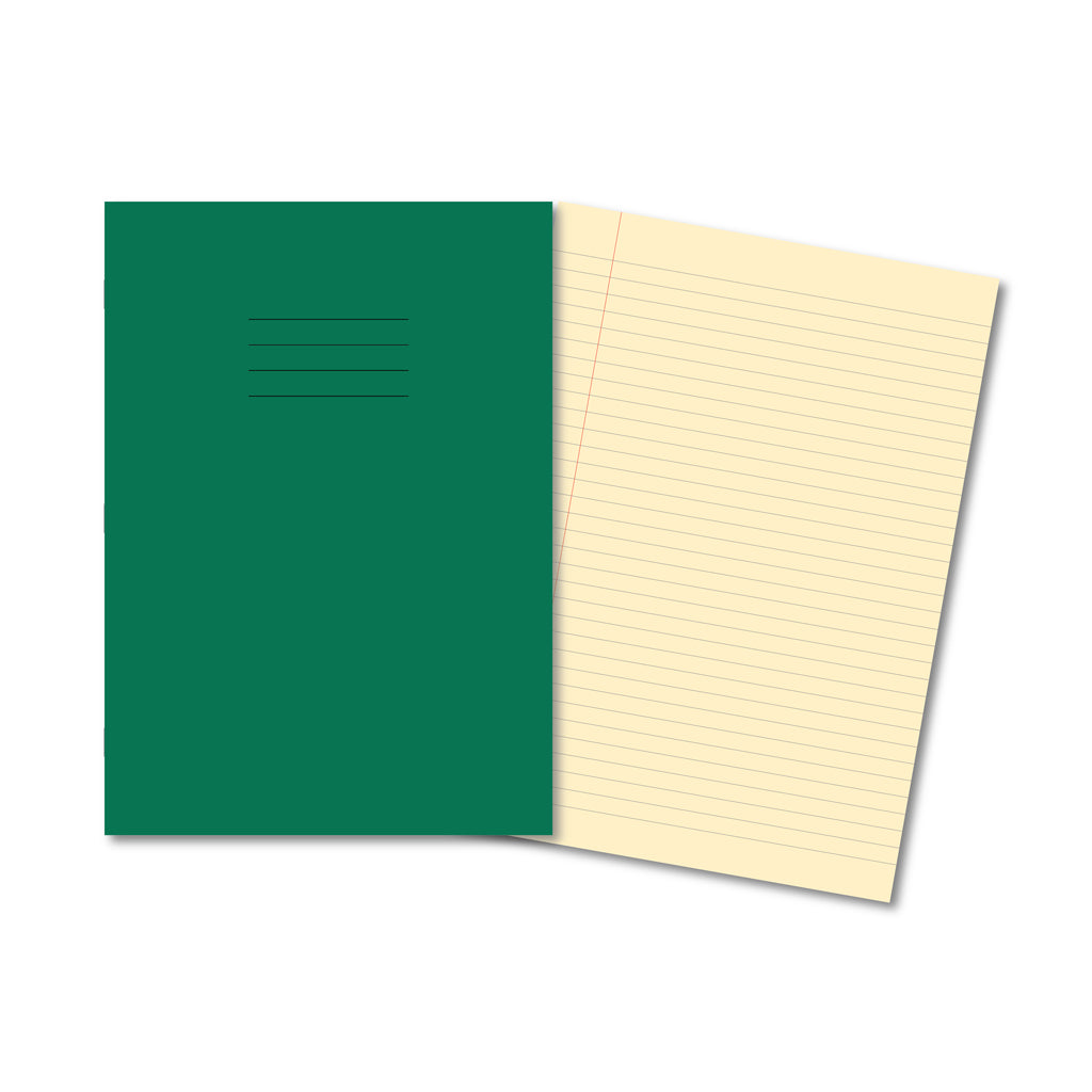Manila School Exercise Book A4 8mm Ruled &amp; Margin Cream Tinted Paper - Without Free Personalisation (Pack of 10)