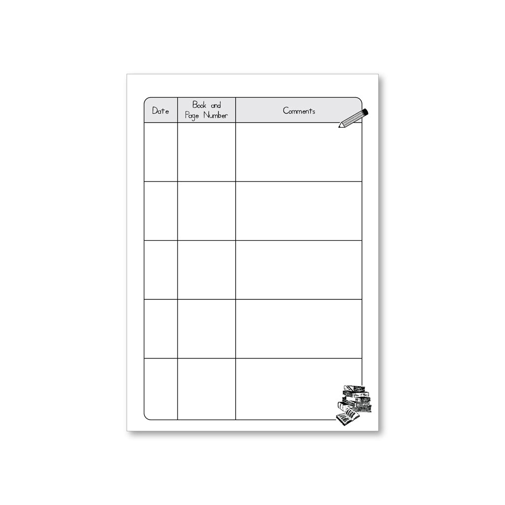 Record Book Grid A5 Reading Record Book 40 Page Yellow - Exercise Books