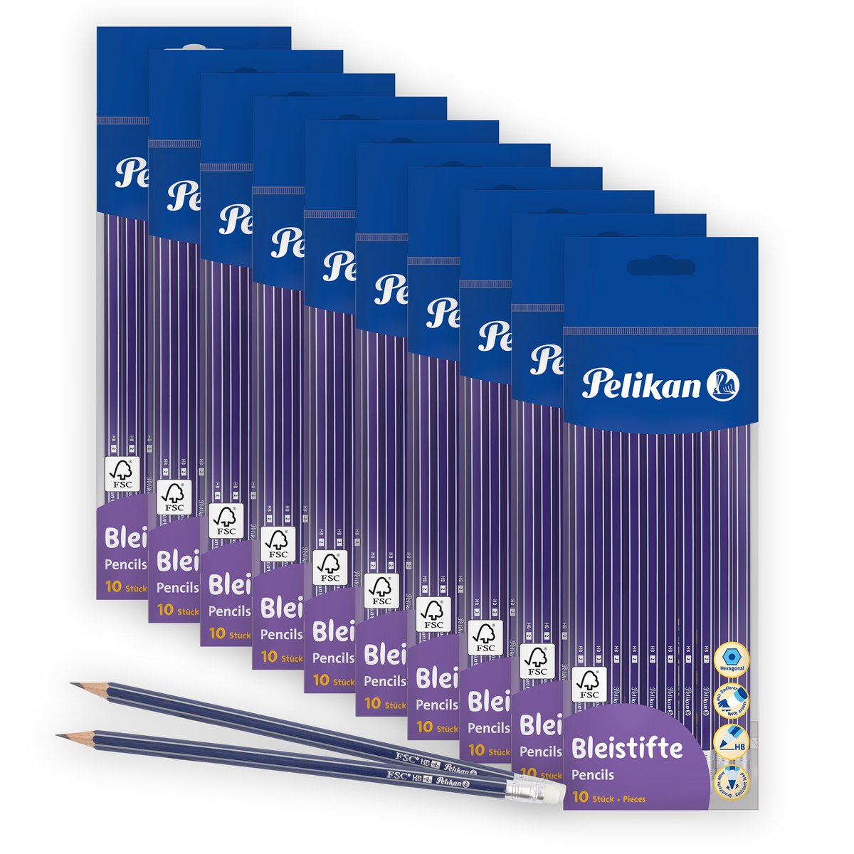 Pelikan HB Graphite Pencils with erasers - Pack of 120