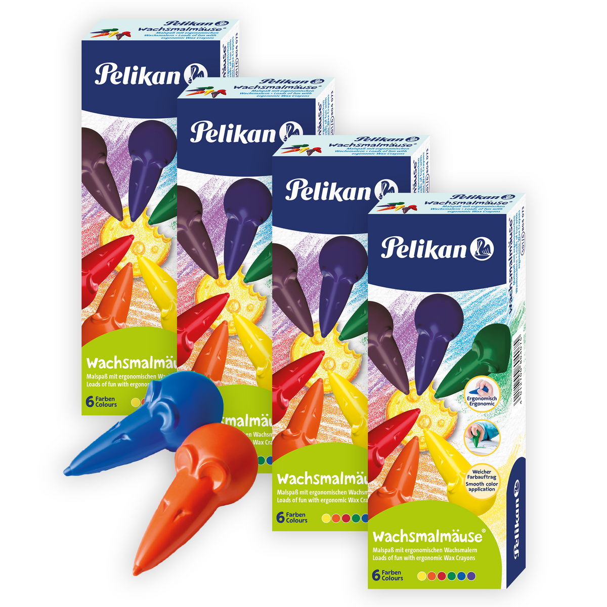 Pelikan Mouse Crayons, 4 Packs of 6