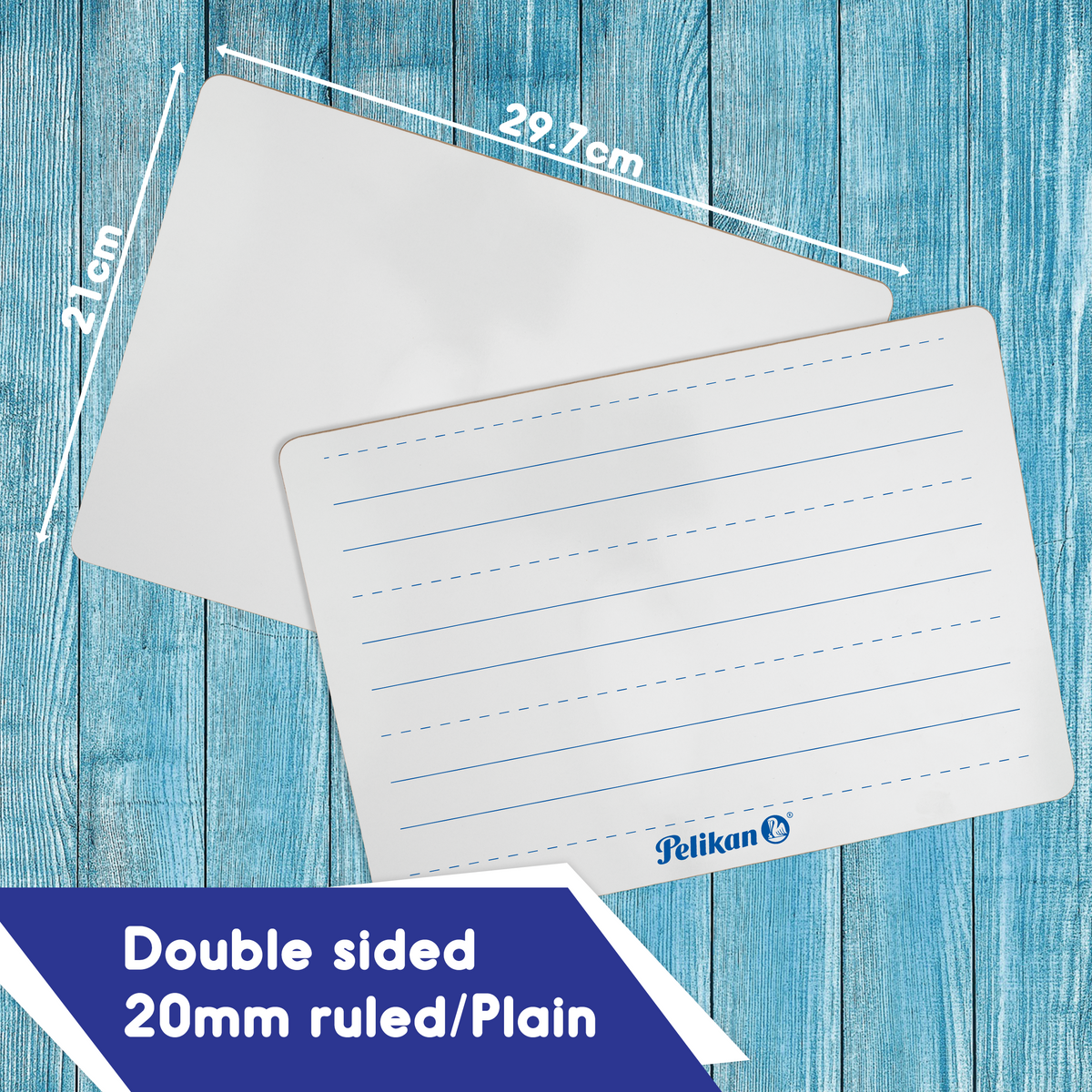 Pelikan Mini Rigid Whiteboards 20mm Ruled/Plain - Pack of 10