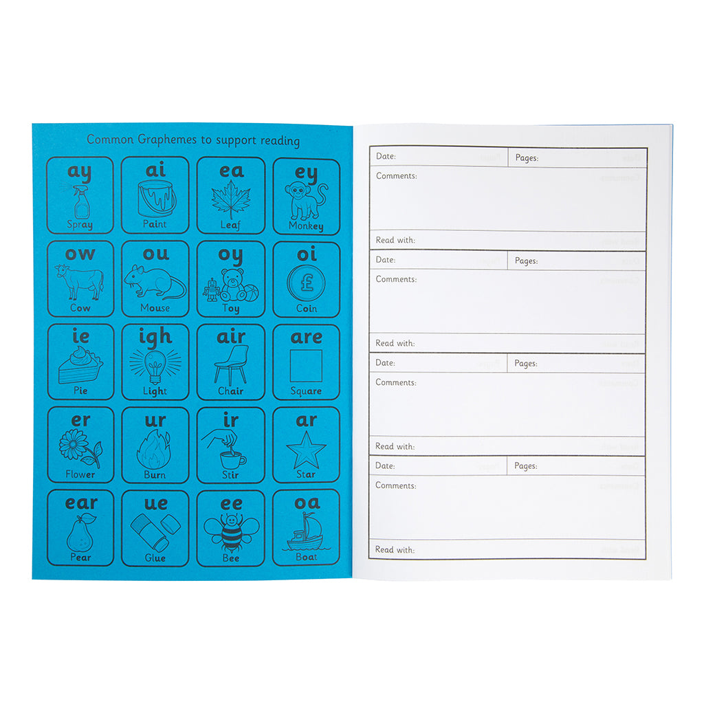 A5 Key Stage 1 Reading Record Book, 40 Page, Blue