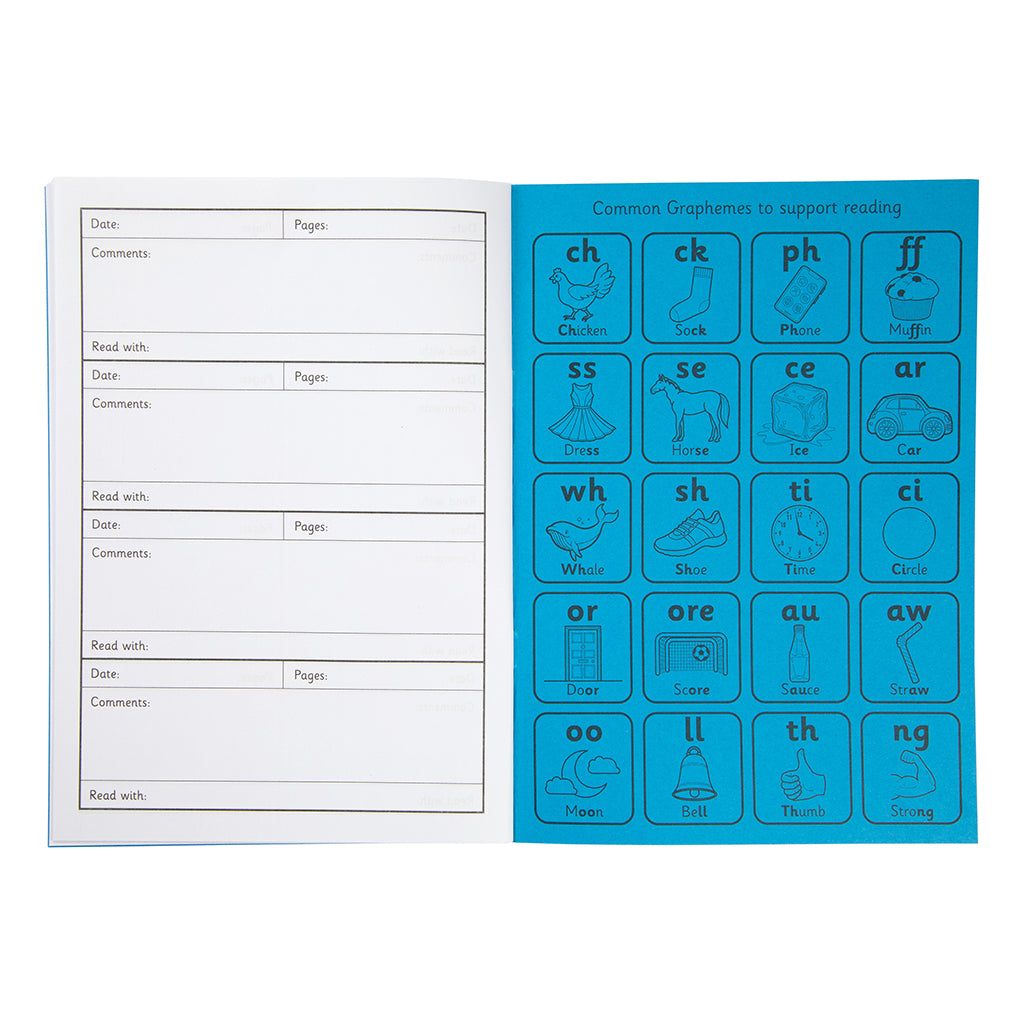 A5 Key Stage 1 Reading Record Book, 40 Page, Blue