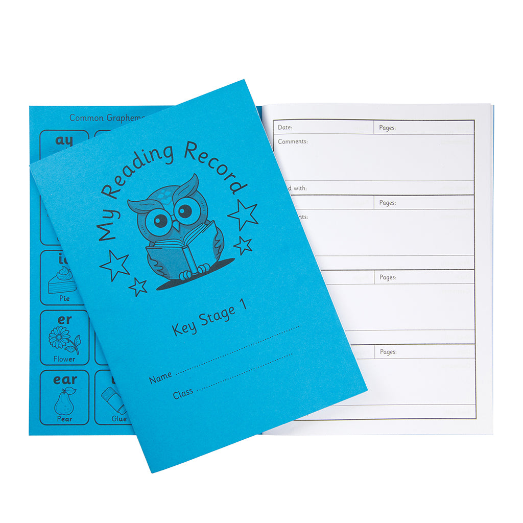 A5 Key Stage 1 Reading Record Book, 40 Page, Blue