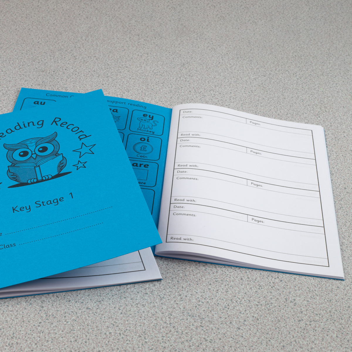 A5 Key Stage 1 Reading Record Book, 40 Page, Blue