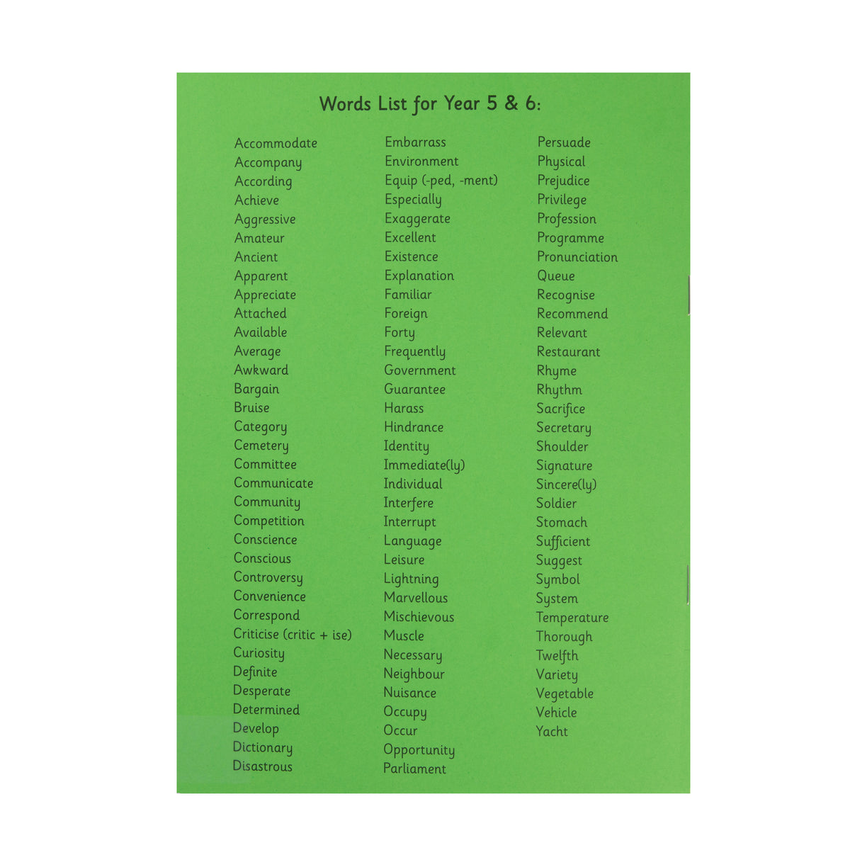A5 Key Stage 2 Reading Record Book, 40 Page, Green