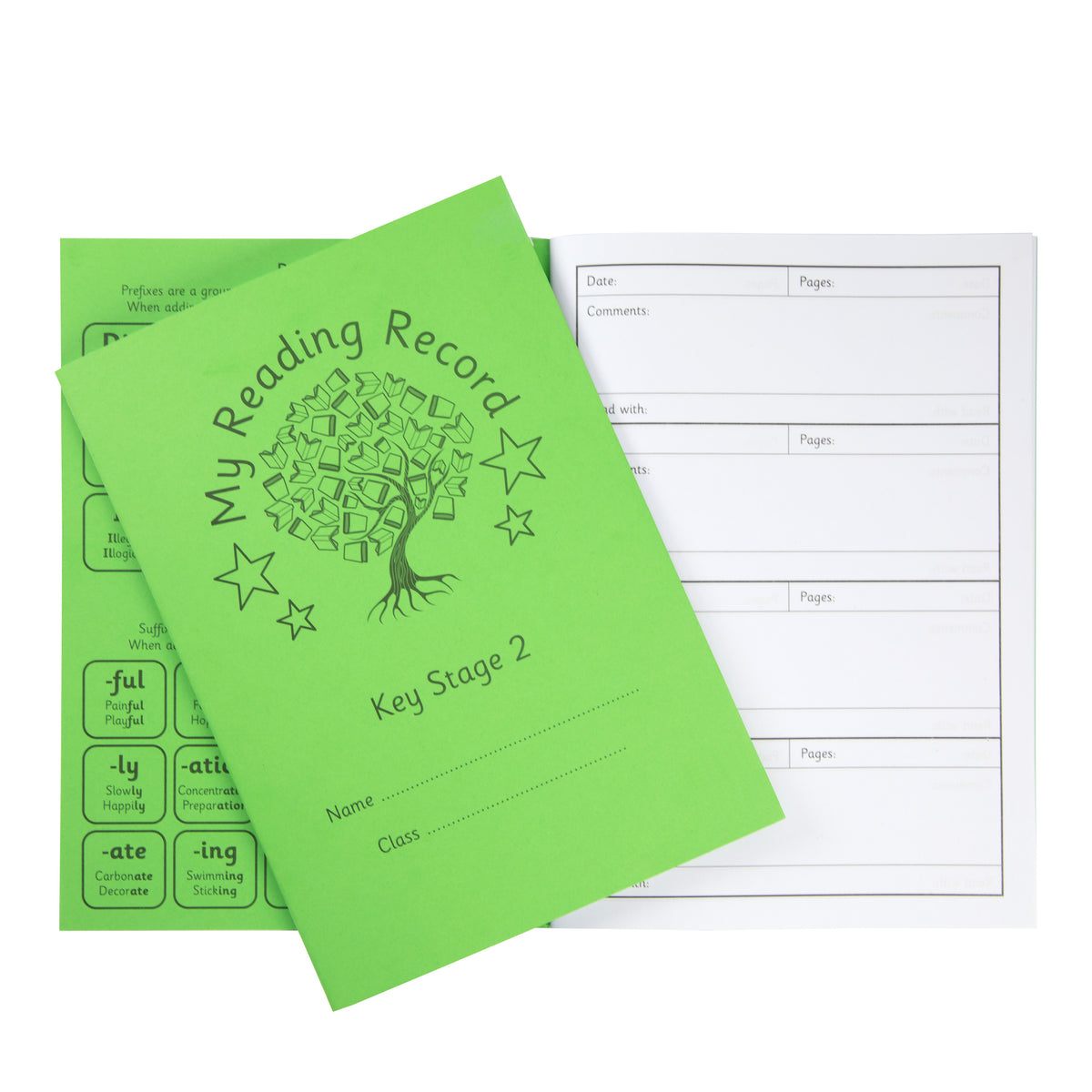 A5 Key Stage 2 Reading Record Book, 40 Page, Green