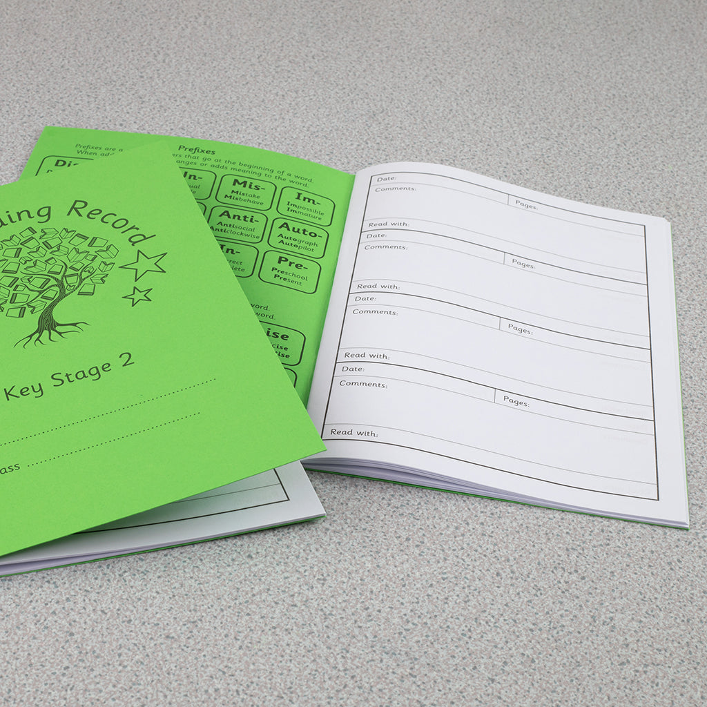 A5 Key Stage 2 Reading Record Book, 40 Page, Green