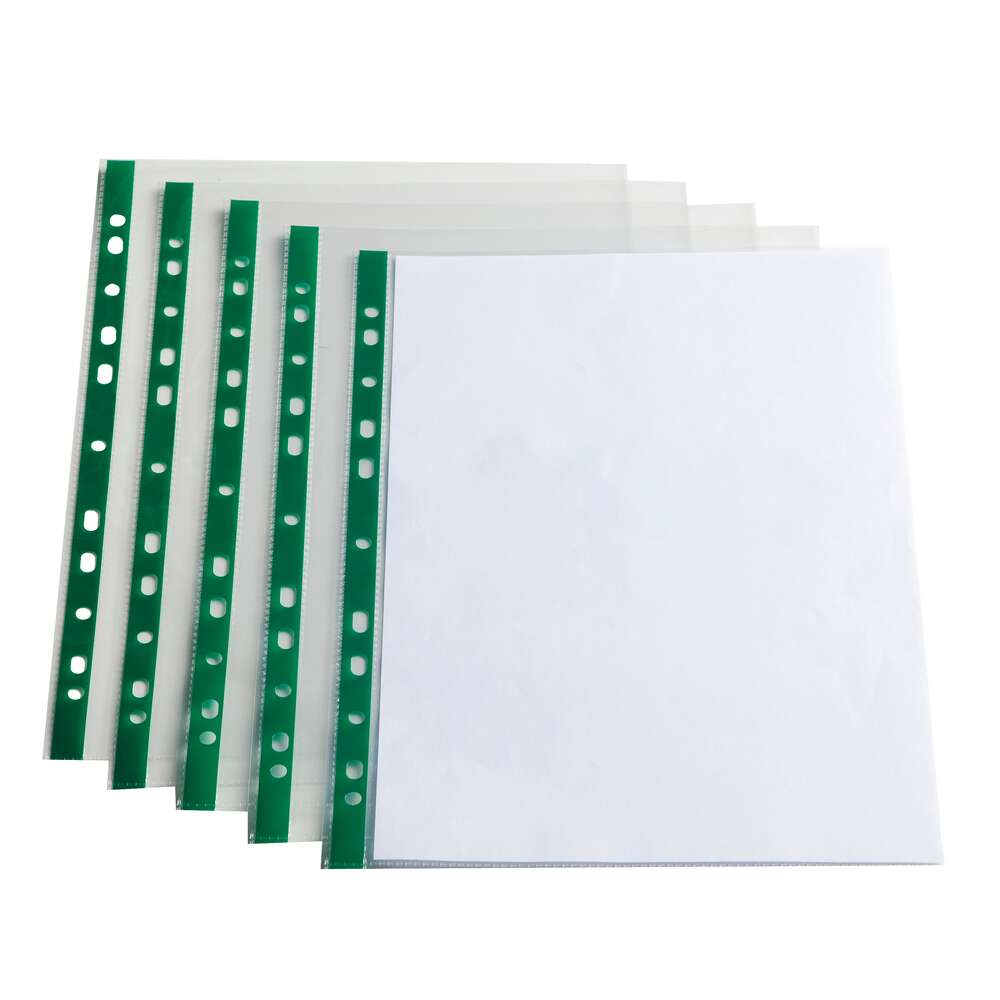 A4 Clear Plastic Punched Pockets - Packs of 100