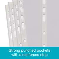 A4 Embossed Plastic Punched Pockets - Packs of 100