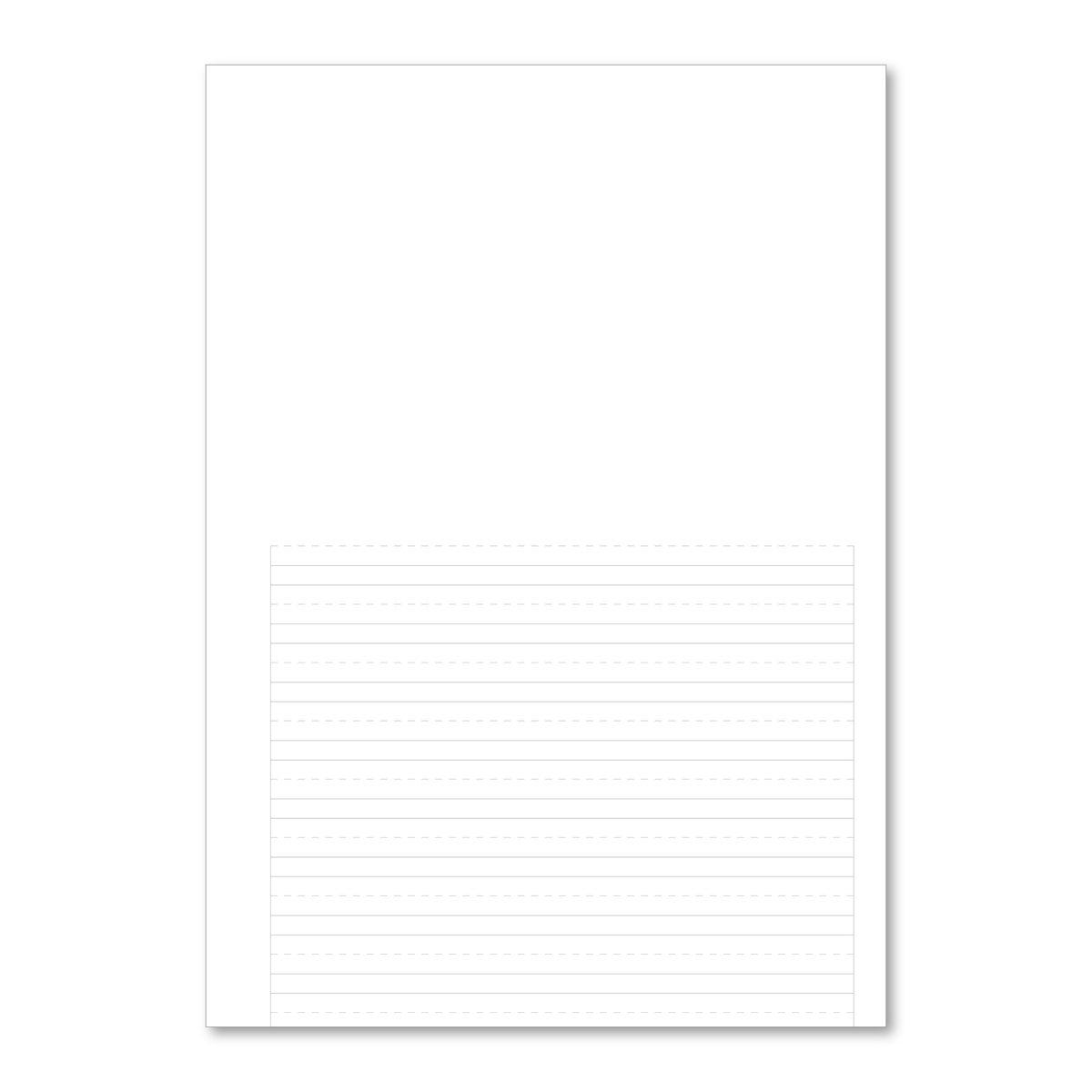 Manila school Handwriting Book A4 Plain Top / 6mm Dashed ruling bottom - Personalised