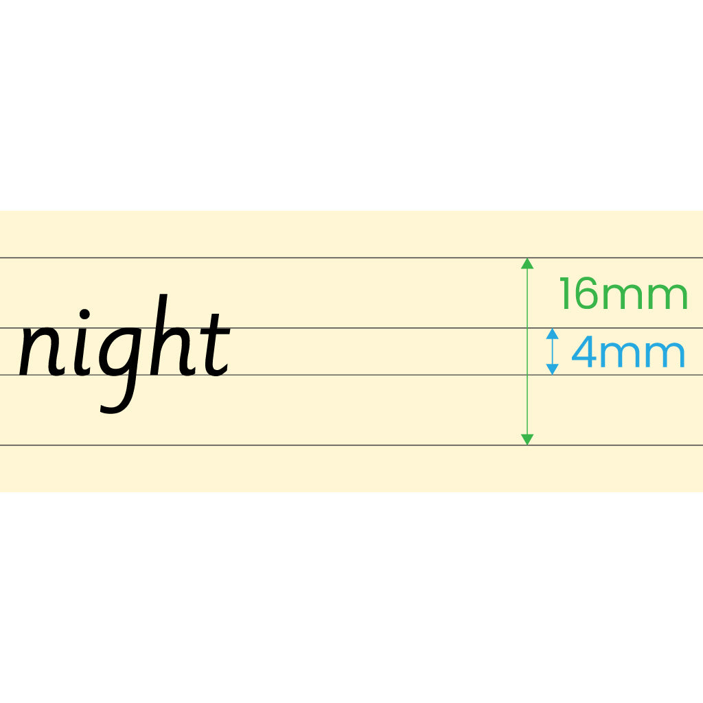 Manila School Handwriting Book A4 4mm Ruled and 16mm Intervals, Cream tinted paper - Personalised