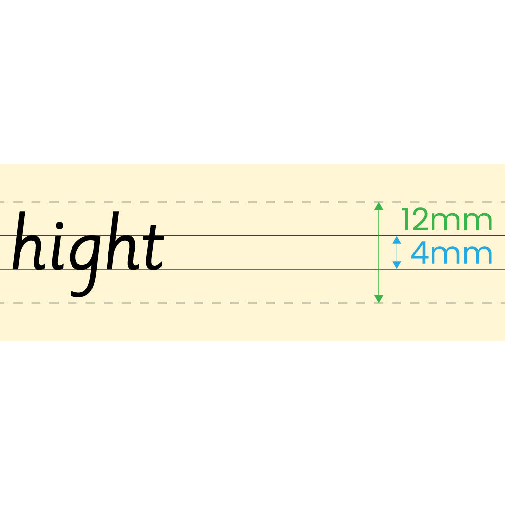 Manila school Handwriting Book A4 4mm Dashed ruling, Cream tinted paper - Personalised