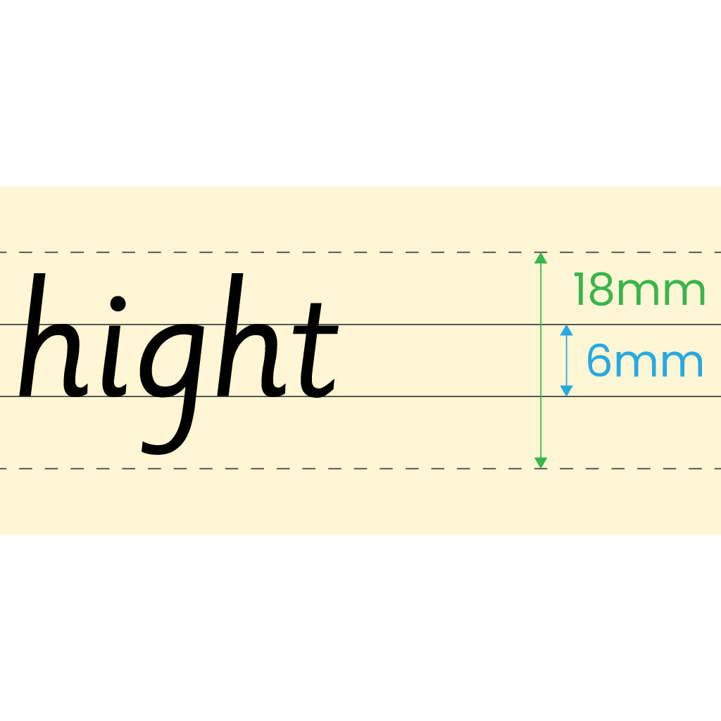 Manila school Handwriting Book A4 6mm Dashed ruling, Cream tinted paper - Without Free Personalisation