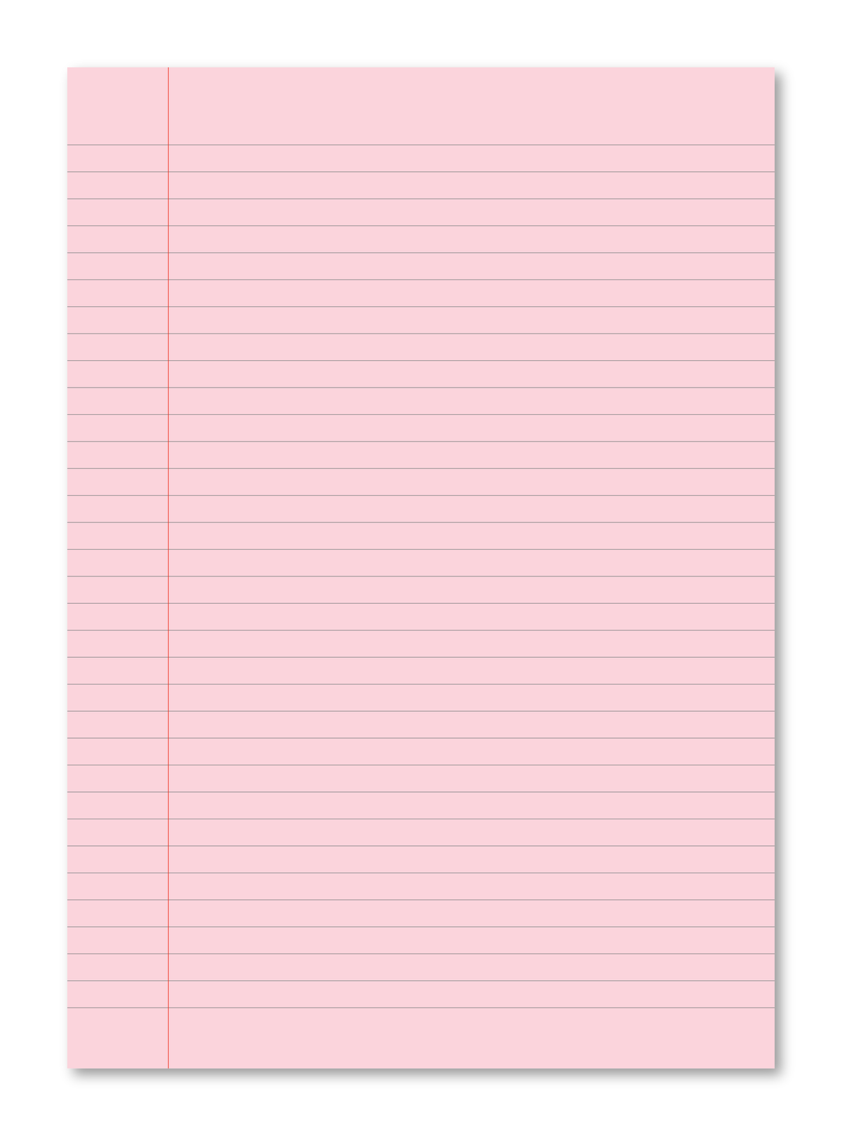 Manila School Exercise Book A4 8mm Ruled & Margin Pink Tinted Paper - Personalised (Pack of 10)