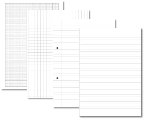 A4 Education Papers & Graph Sheets - Exercise Books