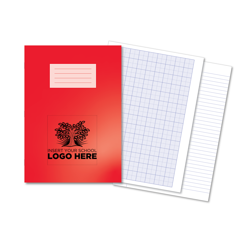 Oxford School Exercise Book A4 2,10,20mm Graph/8mm Ruled &amp; Margin - Personalised
