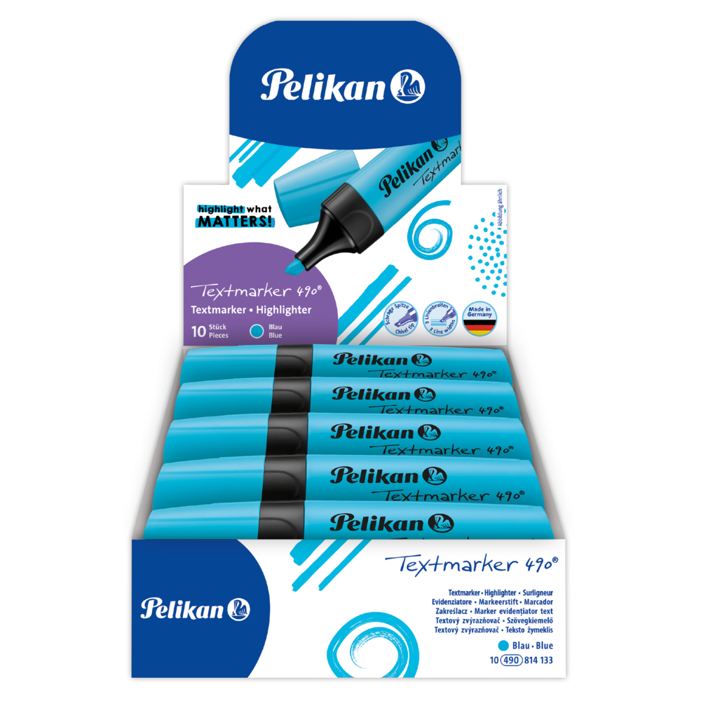 Pelikan Highlighter – Fluorescent Blue - Pack of 10