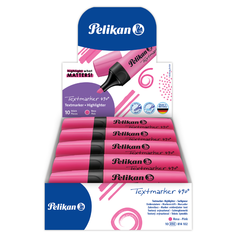 Pelikan Highlighter – Fluorescent Pink - Pack of 10