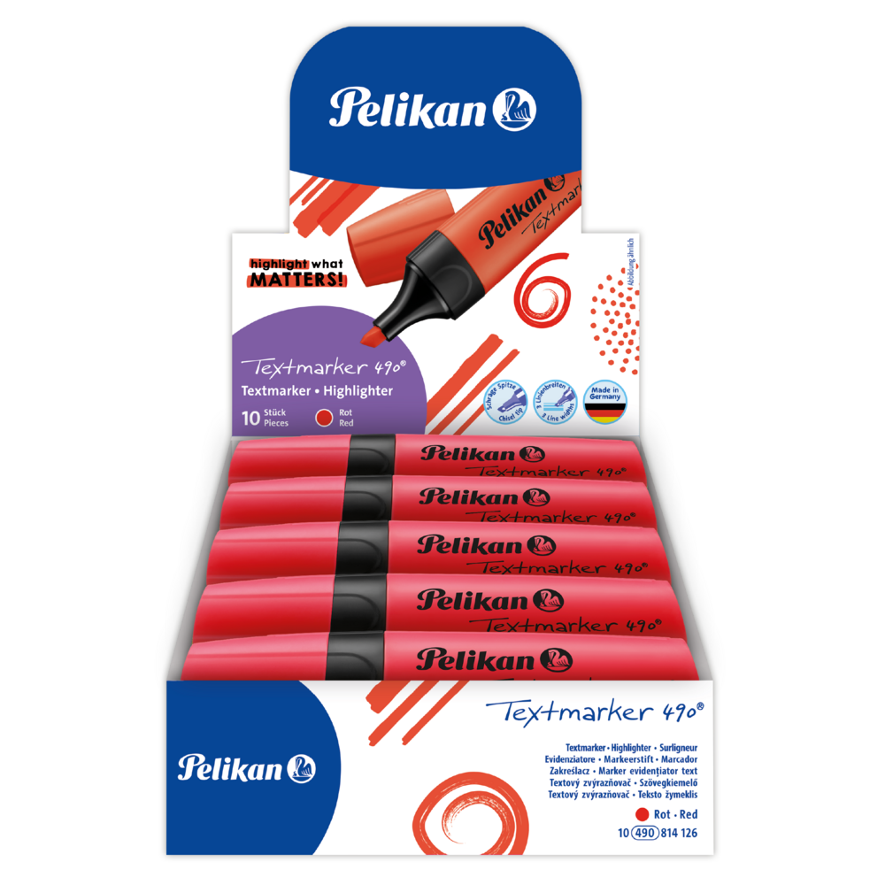 Pelikan Highlighter – Fluorescent Red - Pack of 10