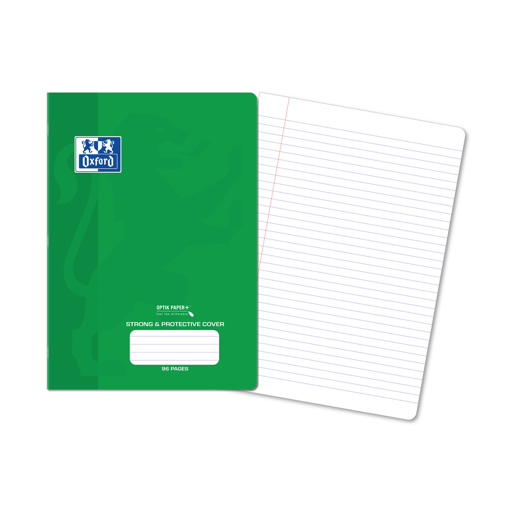 Oxford PP Cover A4 Exercise Book, 8mm Ruled & Margin, 96 Pages