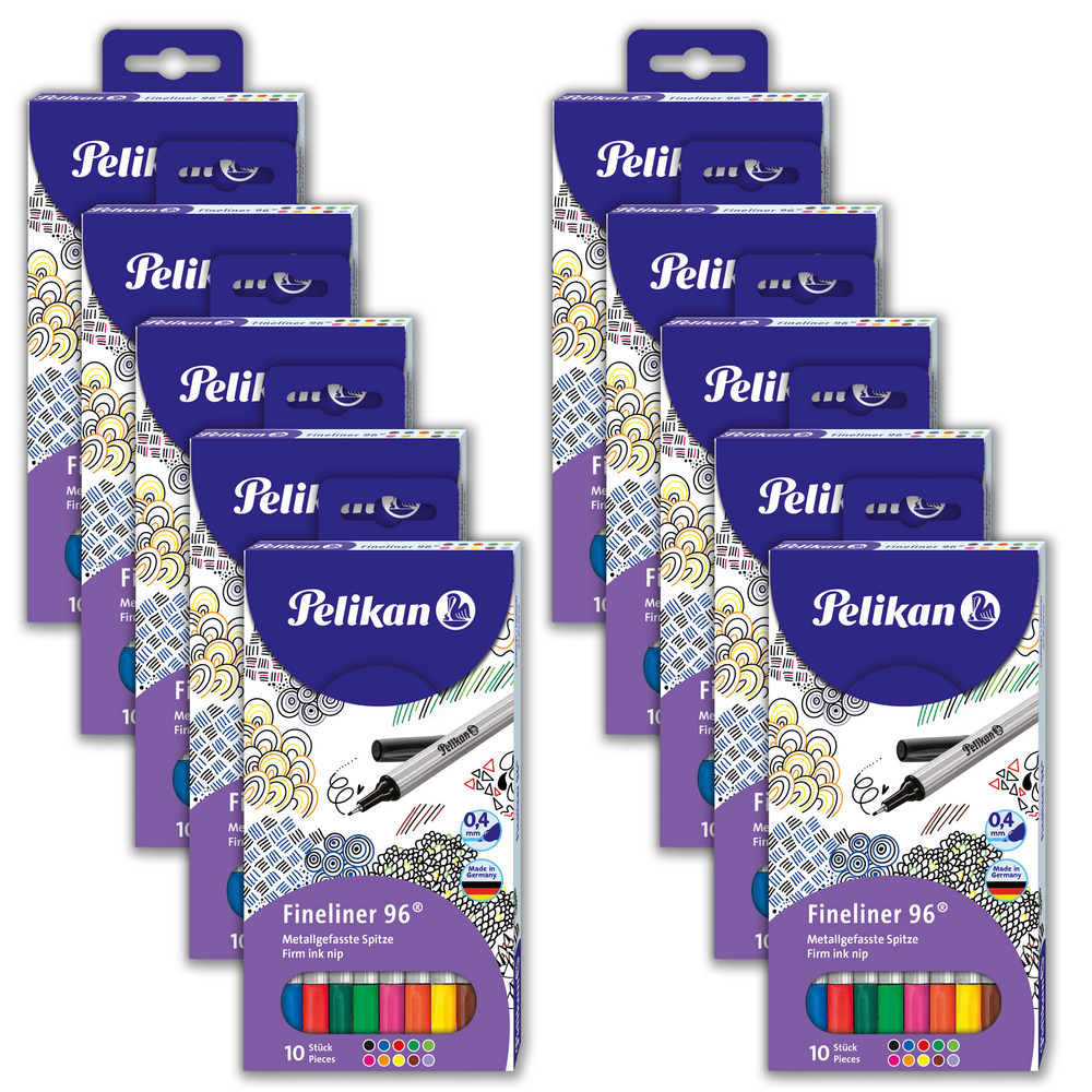 Pelikan Fineliners, 10 Packs of 10 Pens
