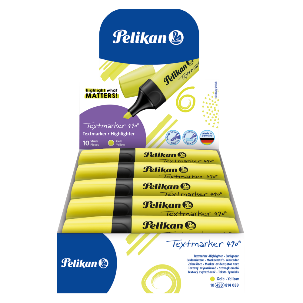 Pelikan Highlighter – Fluorescent Yellow - Pack of 10