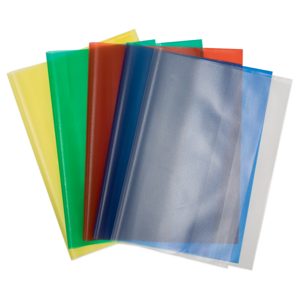 Coloured 90micron Plastic A4 Exercise Book Covers - Assorted Pack of 25