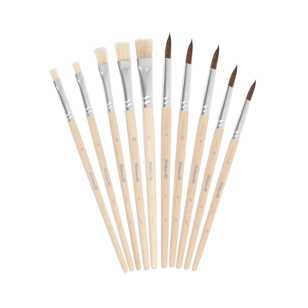 Pelikan Paint Brushes, 10 sets of 10 brushes