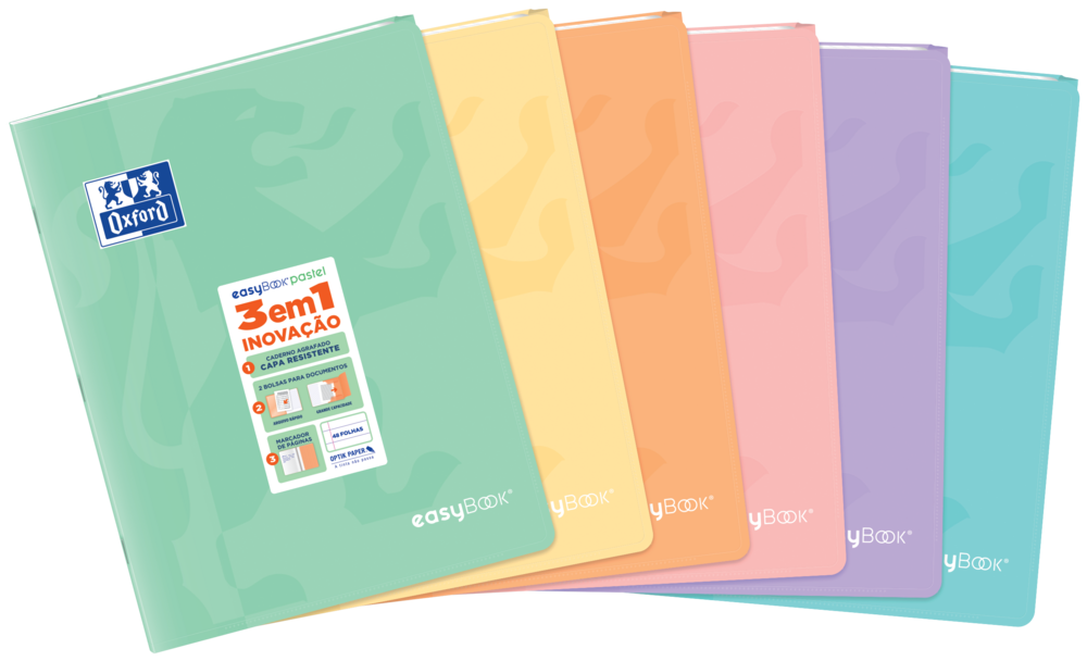 Oxford easyBook® A4 Pastel PP 7mm Ruled Exercise Books - Pack of 10