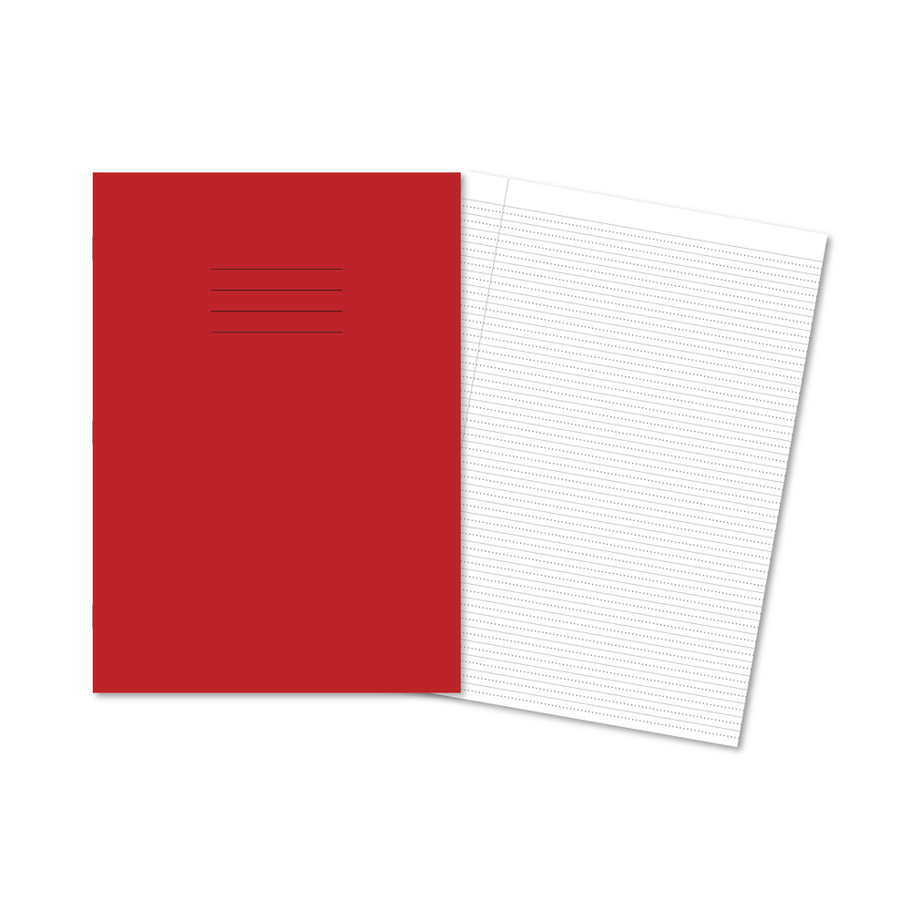 Hamelin A4 Exercise Book Stapled, Handwriting 4mm single dotted ruling, 80 Page - Without Free Personalisation