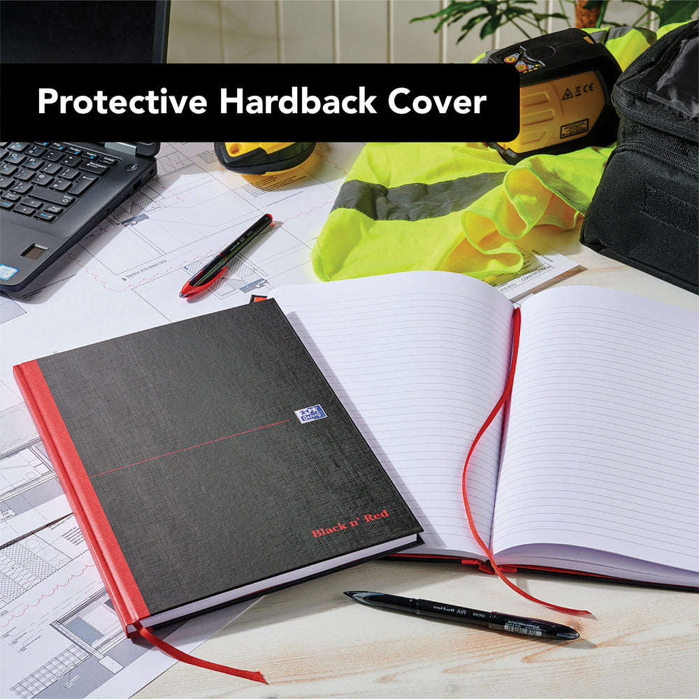 Black n' Red A4 Casebound Hardback Notebook - Pack of 5