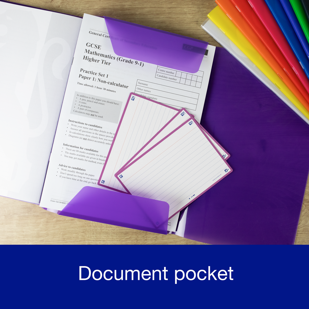 Oxford easyBook® A4 Bright PP Exercise Books, 7mm Ruled with Double Margin, 96 Pages - Pack of 10